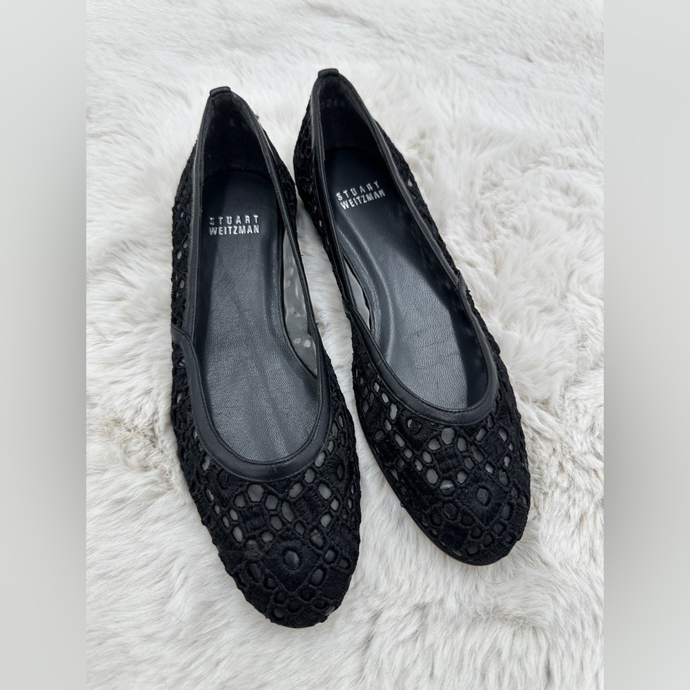 Stuart Weitzman Eyelet dippy lace Ballet‎ Flats size 7 women’s loafers NWT